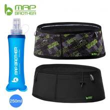 MAP BROTHER W1001 Elastic Woven Sports Waist Bag Race Number Belt for Running Triathlon Marathon Cycling Mountaineering - Bolso negro en forma de L - Ver 2