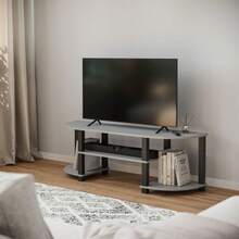 Modern Wide TV Stand, MDF Entertainment Unit With Storage For Living Room - Grey - View 2