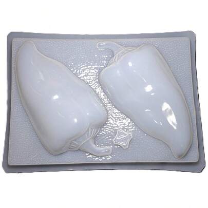 Gelatin Or Plaster Mold In The Shape Of 2 Poblano Peppers. Reusable, Easy To Use And Unmold.