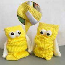 1 Pair/4 Pairs Magnetic Hand-Holding Socks, Novel And Fun Socks For Women And Men, Suitable For Couples, Gift For Boyfriend, Cute Mid-Calf Socks - Multicolor - View 7
