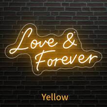 Letrero de Neón LED Love & Forever de 12 Colores, Luz de Neón Acrílica con Cita Romántica Ajustable, Lámpara Decorativa Colgante de Pared Alimentada por USB para Dormitorio, Boda, Fiesta, Aniversario, Bar, Cafetería, Decoración Ideal para el Dulce Hogar y Regalo de Festival para Amantes & Decoración Interior - Amor y para siempre - Ver 19