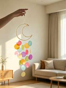 1pc Natural Shell Wind Chime Small Hanging Decoration For Room, Bedroom - Blue - View 19