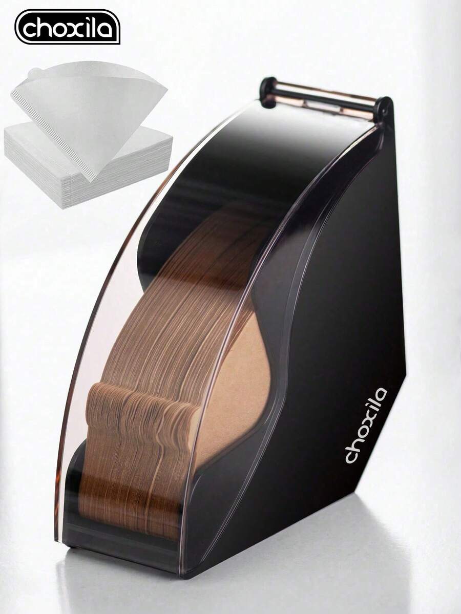 choxila 1pc Coffee Filter Paper Holder With Dust Cover, Coffee Filter Paper Storage Box, Coffee Filter Paper Dispenser, Suitable For Coffee Shop, Home, Office, Can Hold 200 Cone-Shaped Coffee Filters - Filter Paper Box - View 1