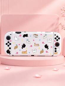 Nueva Funda Protectora para Consola de Juegos Switch 2 (2025), 1 pieza con Patrón de Gato Lindo, Compatible con Consola de Juegos Switch NS/Switch OLED, Nueva 2ª Generación, Carcasa Suave de TPU, Cubierta Protectora Universal, Funda Protectora para Control de Switch, Accesorios de Juegos Switch, Bolsa de Almacenamiento Universal, a Prueba de Golpes, Antideslizante, Resistente a Arañazos, Hermosa, Mejor Opción para Familia y Amigos - Ver 4