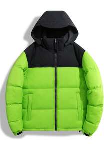 Men's Plus Size Thickened Hooded Jacket Coat For Autumn/Winter - Green - View 3