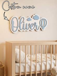 Personalized Name Butterfly Double-Sided Nameplate, Pink & White Striped Design, Baby Birthday, Children's Room, Nursery Wall Decor - Black - View 2