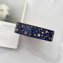 1 rollo de 5m de ancho 2.5cm cinta de poliéster con estampado de estrellas doradas, accesorios de decoración de embalaje, cinta para envolver flores, material DIY hecho a mano - 5 metros - Ver 25