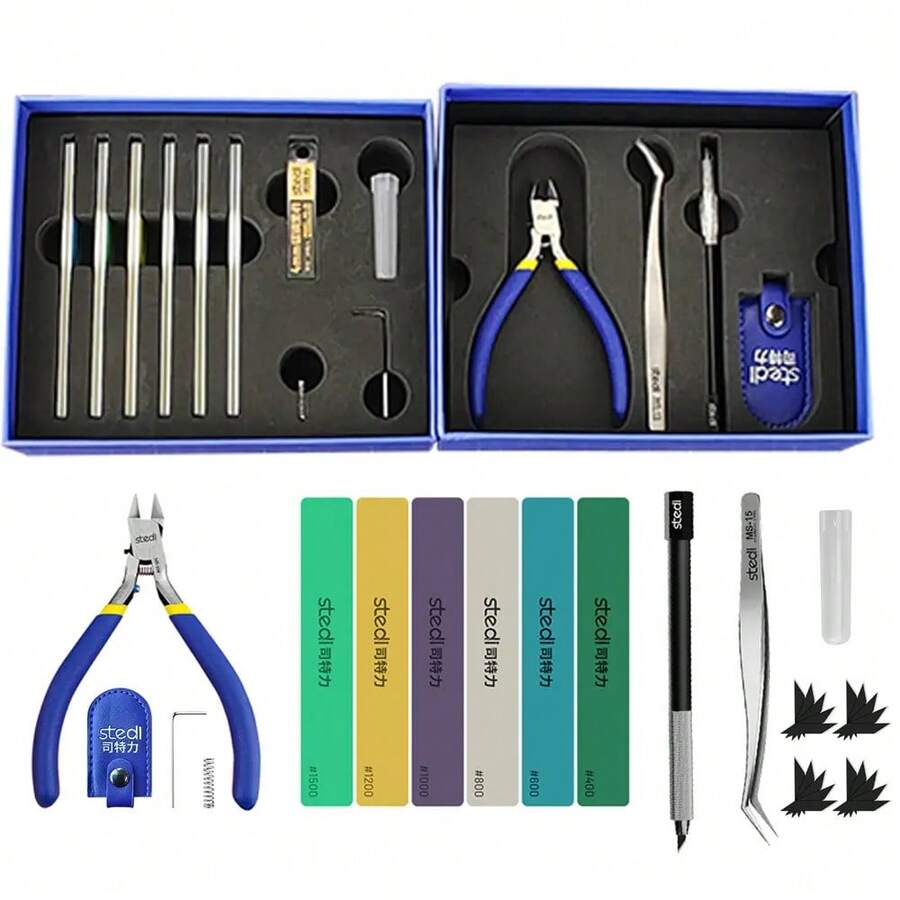 Stedi Model Tools Kit Beginners 14 PCS, Modeler Professional Basic Tools Set Hobby Making Tools, Miniature Model, 3D Resin Parts - 1 - View 1