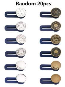 5/10/15/20pcs Pant Button Extenders, Adjustable Waistband Buckles, Expandable Waist Extenders, Random Color, No-Sew Buttons, Easy To Use, No Tools Required, Elastic Material, 0.71 Inch Extension Length - Multicolor - View 11