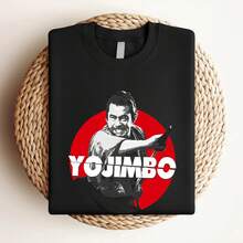 T-shirt imprimé pour femmes NWT Yojimbo Toshiro Mifune T-shirt unisexe cool et amusant pour hommes - Noir - Voir 3