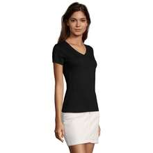 SOLS Womens/Ladies Imperial V Neck T-Shirt - Deep Black - View 3