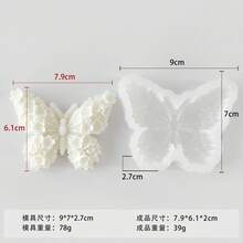 1pc 3D Flower & Butterfly Silicone Candle Mold, Suitable For DIY Aromatherapy Candles, Handmade Soap And Plaster Crafts, Valentine's Day, Wedding, Spring Festival Silicone Mold - A-White - View 5