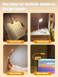 مصباح مكتب LED صغير USB لحماية العين، مصباح قراءة ليلي، مناسب لغرفة النوم وغرفة المعيشة والدراسة والسكن الجامعي، هدية عيد ميلاد، مشبك كتاب لحماية العين، مشبك ياقة، مصباح ليلي للأجواء على المكتب - مصابيح مشبك الكتاب - مشاهدة 8