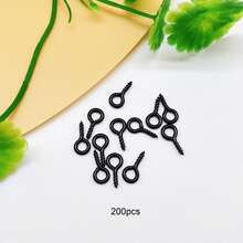 200入 金屬 10*5mm 琺瑯塗層眼針螺紋鉤 DIY 手作五金配件，適用鑰匙圈吊飾、墜飾與珠寶製作 - 金屬烤漆羊眼釘 - 查看 10