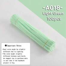 100/200支大容量 DIY 絨毛管毛絨棒 附教學影片 62色 毛茸茸手工藝材料 手作藝術裝飾 蓬蓬球用 - 彩色 - 查看 12