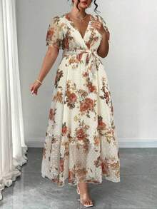 Women Midi Dresses - Apricot - View 5