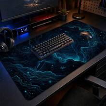 Deep Sea Sonar Map Large Mouse Pad, Navy Teal Sci Fi Ocean Desk Mat For Men, Smooth Non Slip Extended Keyboard Pad For Gaming Setup, Tech Office, Laptop Desk, Study Room Decor, Programmer Gift, Console Room - View 2