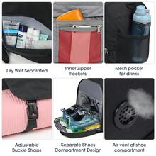 40/55L Große Sporttasche Reisetasche für Damen und Herren Sporttasche mit Schuhfach & Nassfach Trainingstasche Gym Fitnesstasche Schulsporttasche Handgepäck Tasche Weekender Bag - Schwarz - Übersicht 9