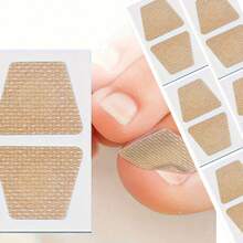 120pcs Tea Tree Oil Nail Patches For Brittle Yellow Thickened Discolored Broken Toenails, Invisible Wearable With Shoes, Skin-Friendly Long-Lasting Adhesive, Daily Foot Protection, Strong Nails - Apricot - View 1
