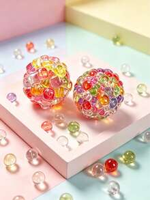 1pc Random Style Colorful Crystal Bead Squishy Fingertip Toy, Transparent Soft Stress Relief Ball, Soft Stretchable Anxiety Relief Sensory Toy, Desk Ornament, Back To School And Holiday Gift For Adults And Teens - Multicolor - View 3