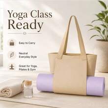 Yoga Mat Storage Fabric Tote Bag, Large Capacity Sports Fitness Bag, Wide Strap Commuter Shoulder Bag, Lightweight And Durable Bag - Multicolor - View 11