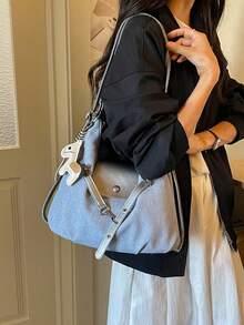 Multifunctional Tote Bag For Women, New Style With Pony Charm, Fashionable Versatile High-End Large Capacity Commuter Backpack, Shoulder Bag, Handbag, 3-In-1 Bag - Baby Blue - View 4