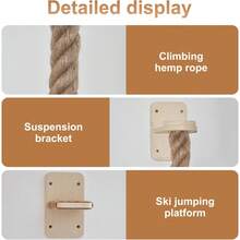 Cat Climbing Rope, Cat Climbing Rope With Full-Size Scratching Board, Equipped With Climbing Rope, Large Ladder And Resting Platform - Promote Healthy Habits, Bring Endless Fun. (51.18in) - Brown - View 7