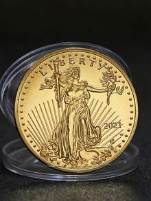2021 American Liberty Bird Gold Coin, Pure Gold Commemorative Coin Collectible, Home Decor, In God We Trust, Christmas Gift (With Acrylic Storage Box) - Gold - View 4