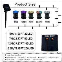 80ft Extra Long Solar LED String Lights 200 LED Super Bright Solar LED Christmas Holiday Lights Green Wire 8 Modes Suitable For Outdoor Garden Party Yard Halloween Decoration - 太陽能燈串 - 查看 4