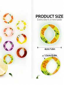 1pc Flavor Pods For Bottle, Fruit Fragrance Rings For Water Bottle Flavor Pods Creative Water Cup Scented Pods For Outdoor Sports- Oval - Multicolor - View 4