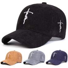 1pc Men's Cross Embroidery American Flag Leather Patch Baseball Cap, Street Fashion Casual Hat For Spring/Autumn Travel, Tourism And Beach Vacation - Multicolor - View 9