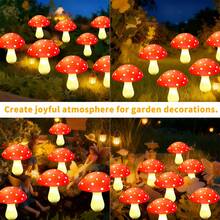 8 Modes Solar Mushroom Garden Lights Waterproof LED Pathway Lights, Cute Outdoor Yard Decor Lamp Auto On/Off For Lawn Patio Walkway - Red Mushroom Lamp - View 9