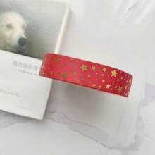 1 rollo de 5m de ancho 2.5cm cinta de poliéster con estampado de estrellas doradas, accesorios de decoración de embalaje, cinta para envolver flores, material DIY hecho a mano - 5 metros - Ver 17