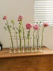 28件/22件/10件/8件/1件 透明玻璃試管花瓶，水培植栽盆或植物容器，可折疊，適合居家裝飾、桌面中心裝飾、婚禮、時尚裝飾，聖誕節與萬聖節理想禮物，扦插繁殖站，小花瓶 - 款式隨機 - 查看 2