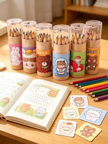 1桶12色彩色鉛筆，適用於繪畫、塗鴉與藝術創作，返校季 - A - 查看 5