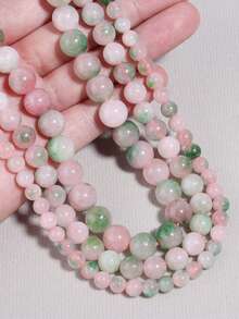 6 8 10mm Natural Datura Jade Agate Beads Round Agate Accessories Energy Stones For Girls For Mala Yoga Jewelry Making Keychain Making Supplies - Multicolor - View 3
