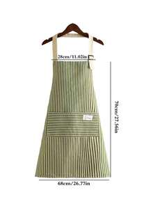 Ersonalized Pinstripe Apron, Custom Embroidered Name Apron, Handmade Kitchen Apron For Cooking & Baking, Minimal Kitchen Gift For Bride - Multicolor - View 2