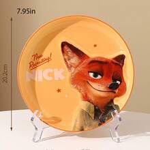 Ensemble de vaisselle en céramique officiel co-marqué Disney Zootopia, assiettes à dîner et bols à riz en relief 3D, design mignon Judy Hopps & Nick Wilde, artisanat sous-glaçure haute température, assiettes de service pour la maison, vaisselle de couple exquise, cadeau parfait pour anniversaire et fêtes - Lin jaune - Voir 12