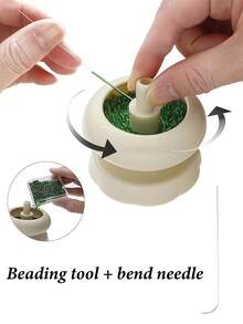 Manual Rotating Bead Set, Plastic Bead Bowl, Electric-Free Beading Tool, Suitable For Beading, Bracelet Making, Compatible With Various Bead Styles And Threads, Compact And Portable Design - Multicolor - View 1