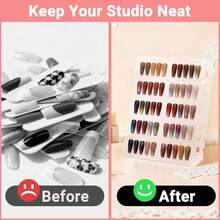 Segbeauty Libro de muestras de color de uñas con cremallera, libro de exhibición de uñas, muestrario de color de esmalte, carpeta A5, organizador de uñas de gel a presión con soporte de almacenamiento - 1 - Ver 5