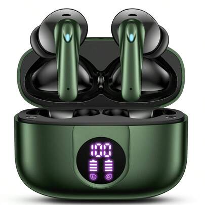 Tagry Auriculares Inalámbricos P91 con Cancelación de Ruido ANC Bluetooth 5.4 Auriculares con Micrófono IPX7 Resistentes al Agua Auriculares Intraurales para Llamadas de Trabajo