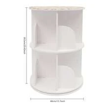 YUNRUX 2-Tier 360° Rotating Bookshelf, Bookcase, Book Display Shelf, Bracket, Storage Shelf - 白色 - 查看 2