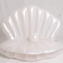 Grande galleggiante gonfiabile a forma di conchiglia bianca, sdraio acquatico a tema sirena con manici, grande tappetino galleggiante a forma di conchiglia, galleggiante estivo per adulti per spiaggia e piscina - Multicolore - Visualizzare 9