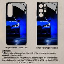 Dark Blue Smoke Sports Coupe Large-Hole Lens Tempered Glass Phone Case, Compatible With Various  Large-Screen Models, Suitable For Night Drives, Commuting, And Car Club Gatherings. The Raised Lens Design Is Scratch-Resistant And Impact-Proof, With TPU Soft Edges For Shock Absorption And Drop Protection. The Glossy Glass Is Fingerprint-Resistant, Ideal For Performance Car Enthusiasts. The Hi - Image 1 Pcs - View 5