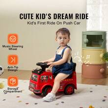 Toddler Ride-On Car For 1-3 Year Olds, Ride Racer, Toddler Ride-On Toy, Classic Kids Car With Musical Steering Wheel And Under-Seat Storage - Con Volante Musical - View 2