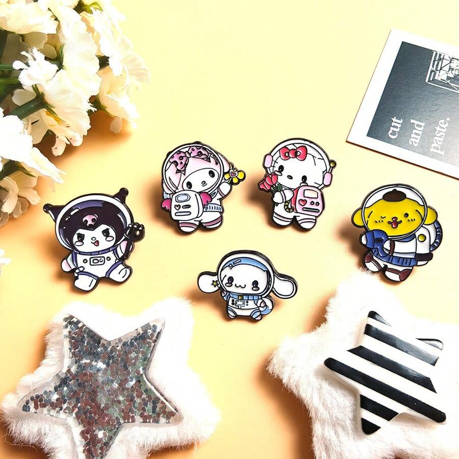 SANRIO 1個可愛卡通金屬徽章 胸針 柔軟甜美貓咪合金包包配件別針 - 彩色 - 查看 1