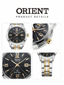 Orient Women's Classic Automatic Mechanical Watch, Two-Tone Stainless Steel Bracelet, Sapphire Crystal, 30m Water Resistant, Black Dial, Formal Women's Watch SNR1L001B0 - Silver - View 6