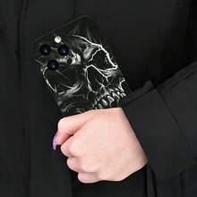 [24h Shipping From DE/FR/ES] Dark Style Silver Line Skull Print Phone Case Compatible With IPhone 17/16/15/14/13/12/11 Plus Pro Max 17Air 16e  Galaxy S21-S26 Ultra Edge Fe Plus  /  Shockproof Full Protection Case, The First Choice For Street Subculture Style Birthday Gifts - 1 - View 10