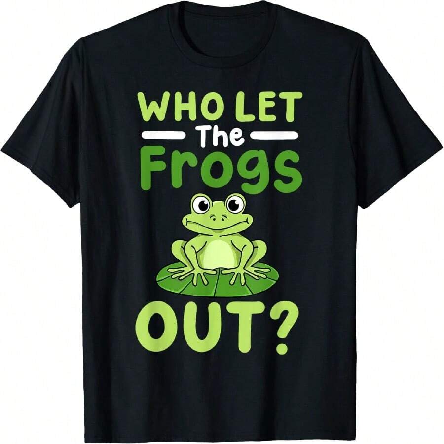 Frog Frogs Who Let The Frogs Out_ T-Shirt - Black - View 1