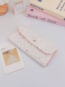1Pc Cute Quilted Floral Print Long Wallet, Pink Strawberry Star Pattern Multi-Purpose Card Hohttpslder & Phone Pouch For Girls, Travel Organizer Pouch - Multicolor - View 13